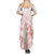 Polynesia Hammerhead Shark Summer Maxi Dress Tropical Flowers Tribal Pattern Peach