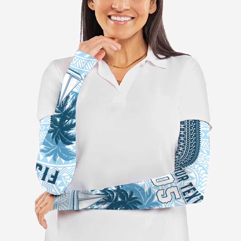Fiji Regatta Arm Sleeves Palm Tree Tapa Pattern - Polynesian Pride