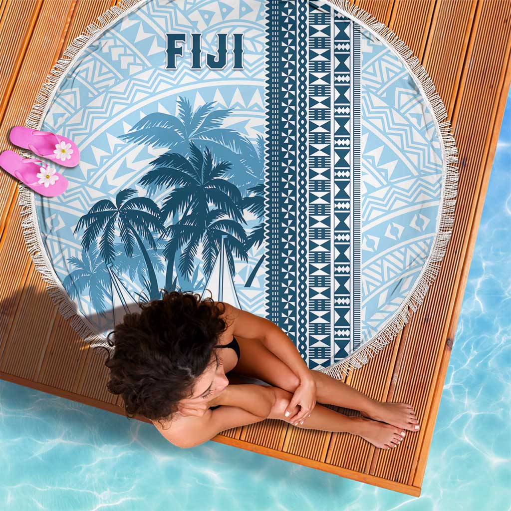 Fiji Regatta Beach Blanket Palm Tree Tapa Pattern - Polynesian Pride