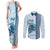 Custom Fiji Regatta Couples Matching Tank Maxi Dress and Long Sleeve Button Shirt Palm Tree Tapa Pattern - Polynesian Pride