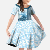 Custom Fiji Regatta Family Matching Puletasi and Hawaiian Shirt Palm Tree Tapa Pattern - Polynesian Pride