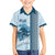 Custom Fiji Regatta Family Matching Short Sleeve Bodycon Dress and Hawaiian Shirt Palm Tree Tapa Pattern - Polynesian Pride
