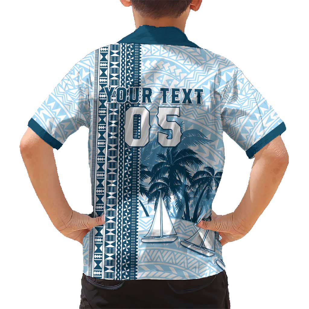Custom Fiji Regatta Hawaiian Shirt Palm Tree Tapa Pattern - Polynesian Pride