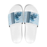 Fiji Regatta Slide Sandals Palm Tree Tapa Pattern - Polynesian Pride