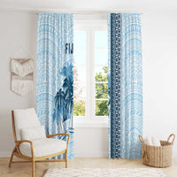 Fiji Regatta Window Curtain Palm Tree Tapa Pattern - Polynesian Pride