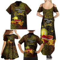 Personalized Happy Diwali Festival Family Matching Summer Maxi Dress and Hawaiian Shirt Diya Lamp Hibiscus Polynesian Pattern LT05 - Polynesian Pride