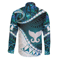 Aotearoa New Zealand Family Matching Short Sleeve Bodycon Dress and Hawaiian Shirt Maori Wera Paua Shell Teal Glitter LT05 - Polynesian Pride