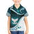 Aotearoa New Zealand Hawaiian Shirt Maori Wera Paua Shell Teal Glitter