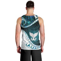 Aotearoa New Zealand Men Tank Top Maori Wera Paua Shell Teal Glitter