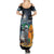 Personalised Hawaii Halloween Summer Maxi Dress Hallowaiian Skeleton Surf