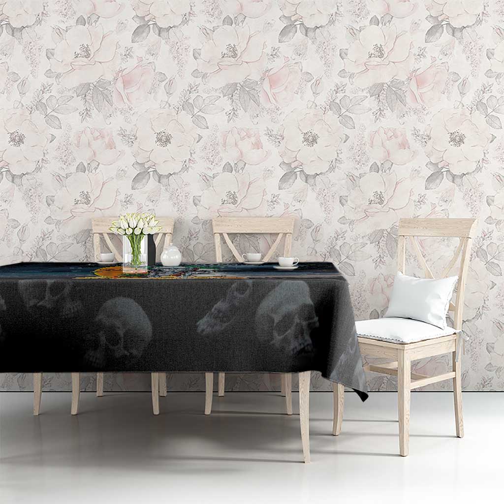 Hawaii Halloween Tablecloth Hallowaiian Skeleton Surf