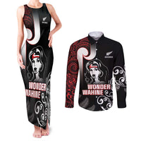 New Zealand Aotearoa Mana Wahine Couples Matching Tank Maxi Dress and Long Sleeve Button Shirt