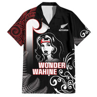 New Zealand Aotearoa Mana Wahine Family Matching Long Sleeve Bodycon Dress and Hawaiian Shirt LT05 Dad's Shirt - Short Sleeve Black - Polynesian Pride