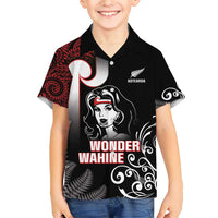 New Zealand Aotearoa Mana Wahine Family Matching Short Sleeve Bodycon Dress and Hawaiian Shirt LT05 Son's Shirt Black - Polynesian Pride