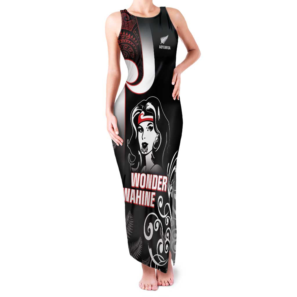 New Zealand Aotearoa Mana Wahine Family Matching Tank Maxi Dress and Hawaiian Shirt