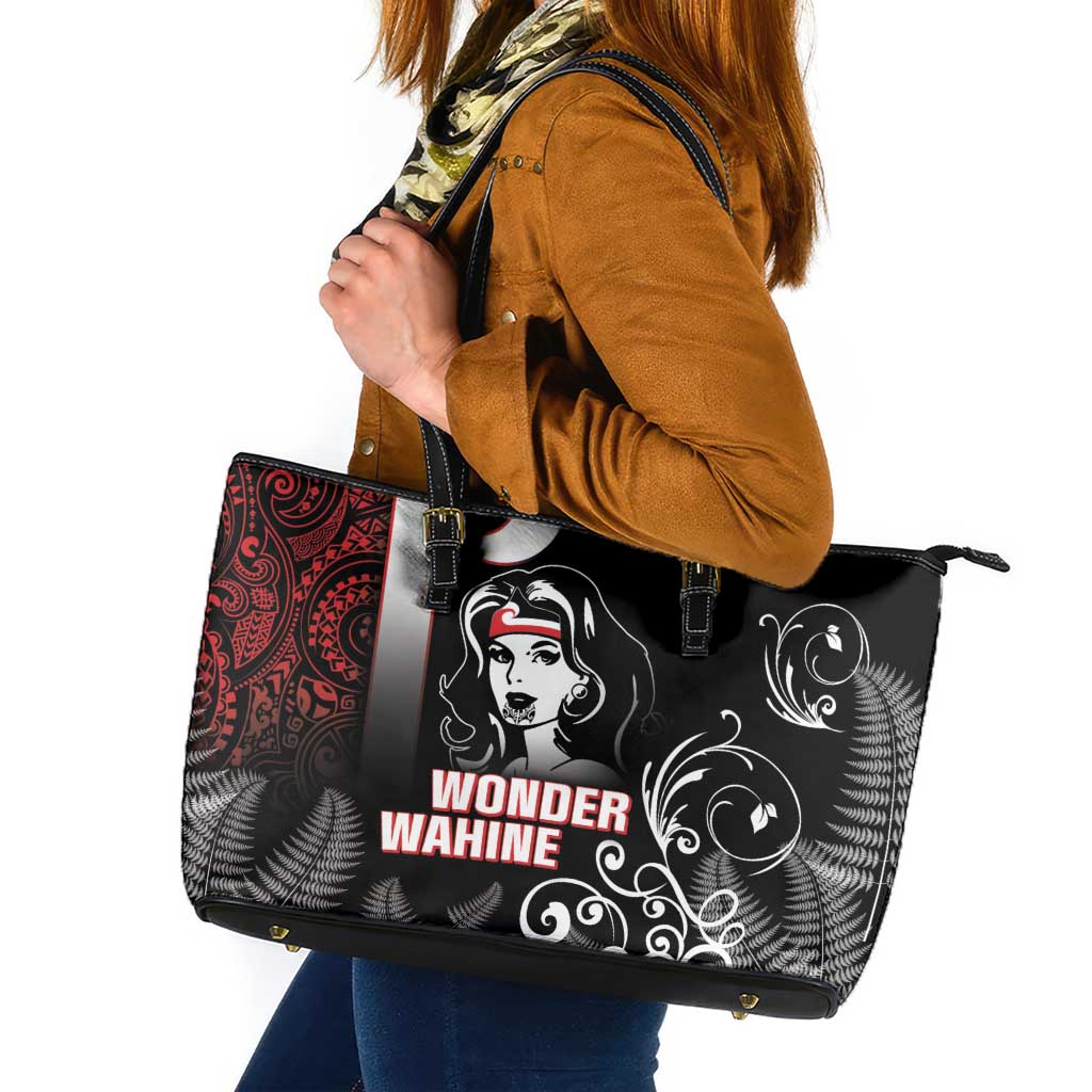 New Zealand Aotearoa Mana Wahine Leather Tote Bag