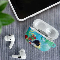 New Zealand Tomtit AirPods Case Maori Koru With Pohutukawa Galaxy Style - Polynesian Pride