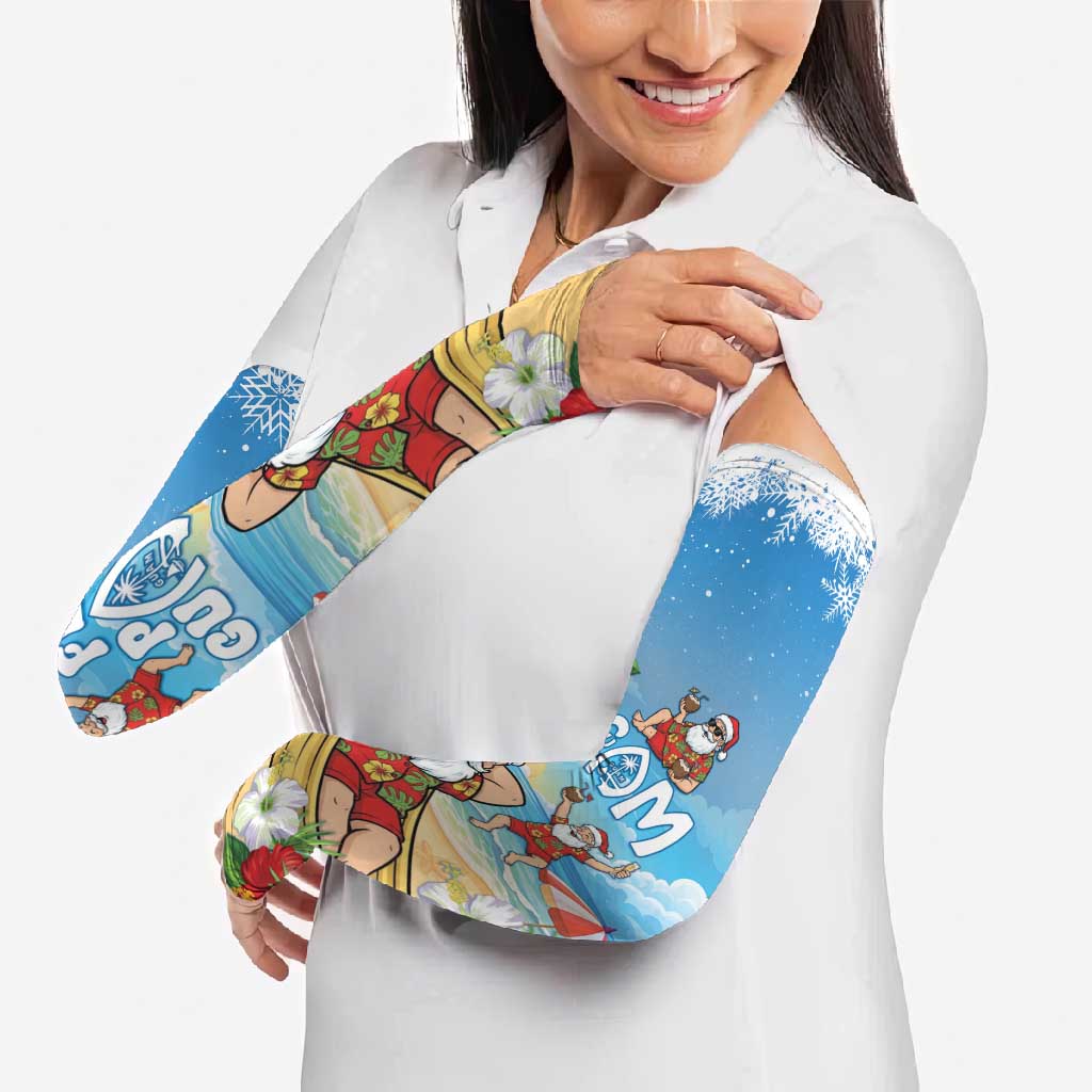 Guam Christmas Arm Sleeves Felis Pasgua Chilling Santa - Polynesian Pride