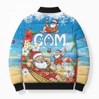 Guam Christmas Bomber Puffer Jacket Felis Pasgua Chilling Santa - Polynesian Pride