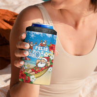 Guam Christmas 4 in 1 Can Cooler Tumbler Felis Pasgua Chilling Santa - Polynesian Pride