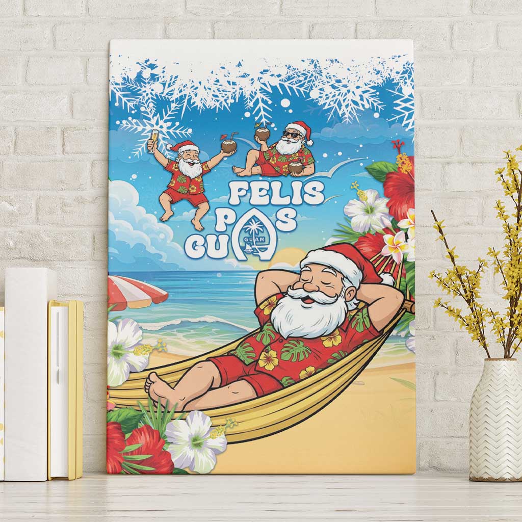 Guam Christmas Canvas Wall Art Felis Pasgua Chilling Santa - Polynesian Pride