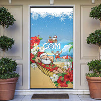 Guam Christmas Door Cover Felis Pasgua Chilling Santa - Polynesian Pride