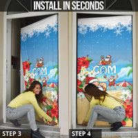 Guam Christmas Door Cover Felis Pasgua Chilling Santa - Polynesian Pride