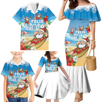 Guam Christmas Family Matching Mermaid Dress and Hawaiian Shirt Felis Pasgua Chilling Santa - Polynesian Pride