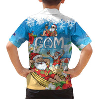 Guam Christmas Family Matching Short Sleeve Bodycon Dress and Hawaiian Shirt Felis Pasgua Chilling Santa - Polynesian Pride