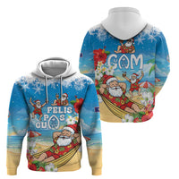 Guam Christmas Hoodie Felis Pasgua Chilling Santa - Polynesian Pride