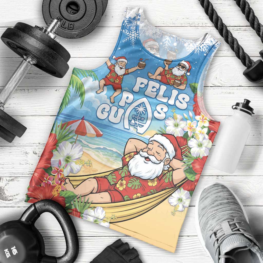 Guam Christmas Men Tank Top Felis Pasgua Chilling Santa - Polynesian Pride