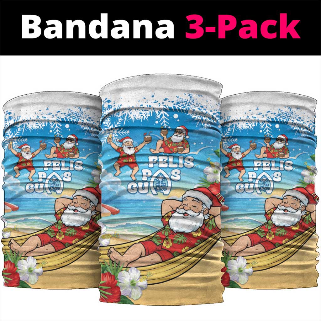 Guam Christmas Neck Gaiter Felis Pasgua Chilling Santa - Polynesian Pride