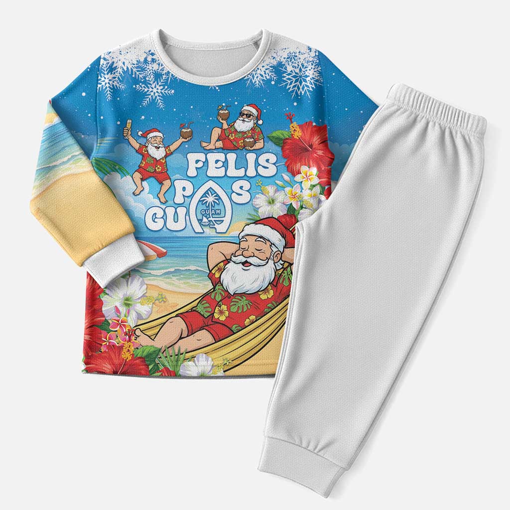 Guam Christmas Pajama Set Felis Pasgua Chilling Santa - Polynesian Pride