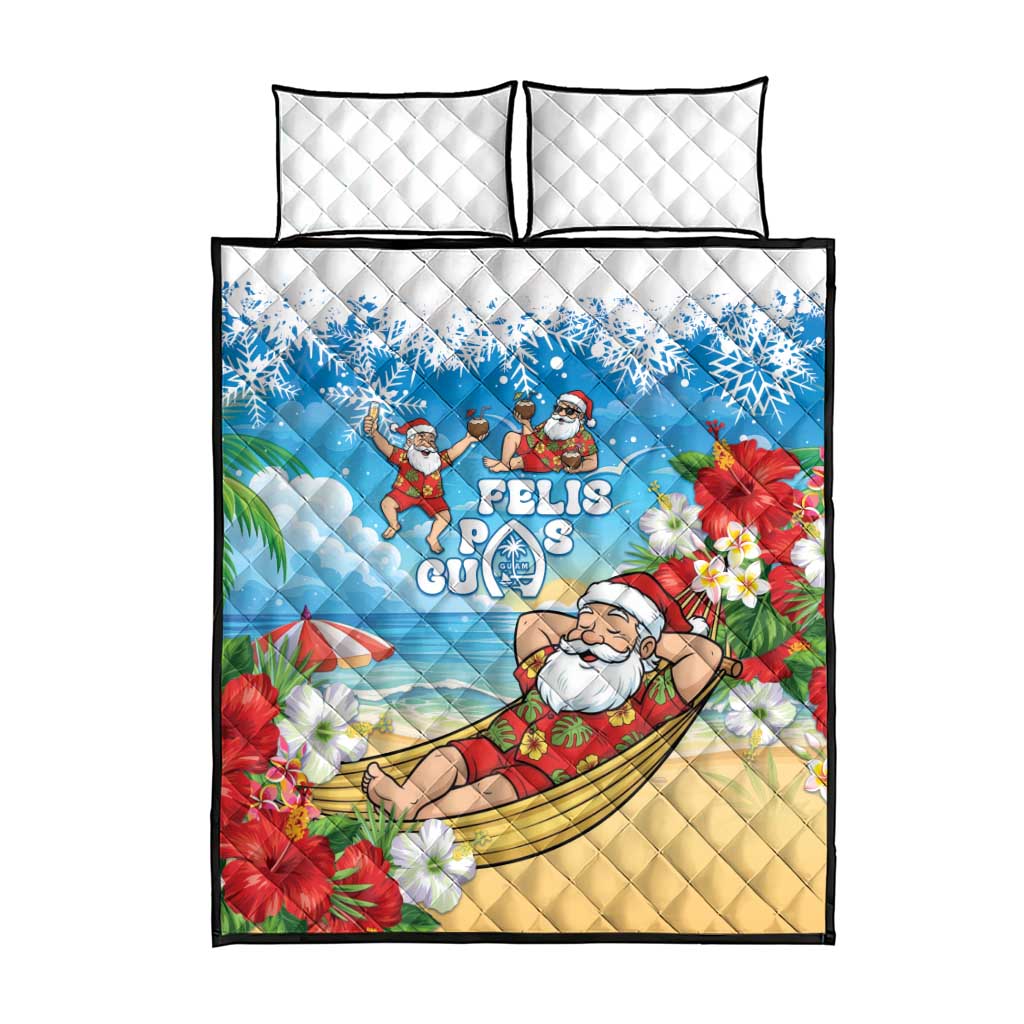 Guam Christmas Quilt Bed Set Felis Pasgua Chilling Santa - Polynesian Pride