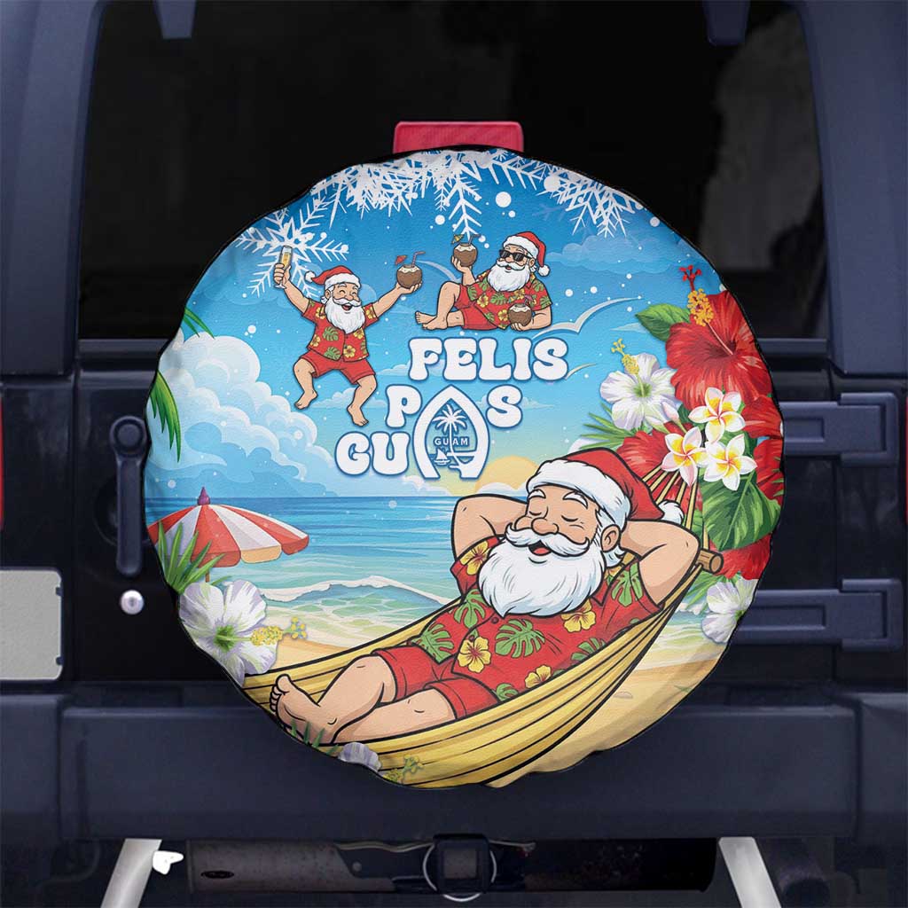 Guam Christmas Spare Tire Cover Felis Pasgua Chilling Santa - Polynesian Pride