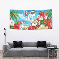 Guam Christmas Tapestry Felis Pasgua Chilling Santa - Polynesian Pride