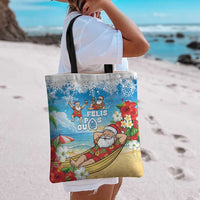 Guam Christmas Tote Bag Felis Pasgua Chilling Santa - Polynesian Pride