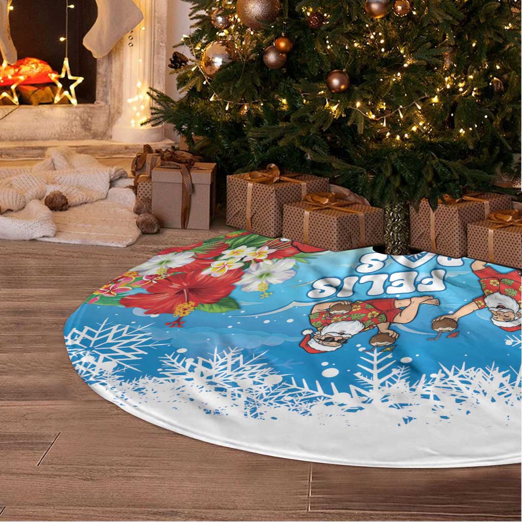 Guam Christmas Tree Skirt Felis Pasgua Chilling Santa - Polynesian Pride