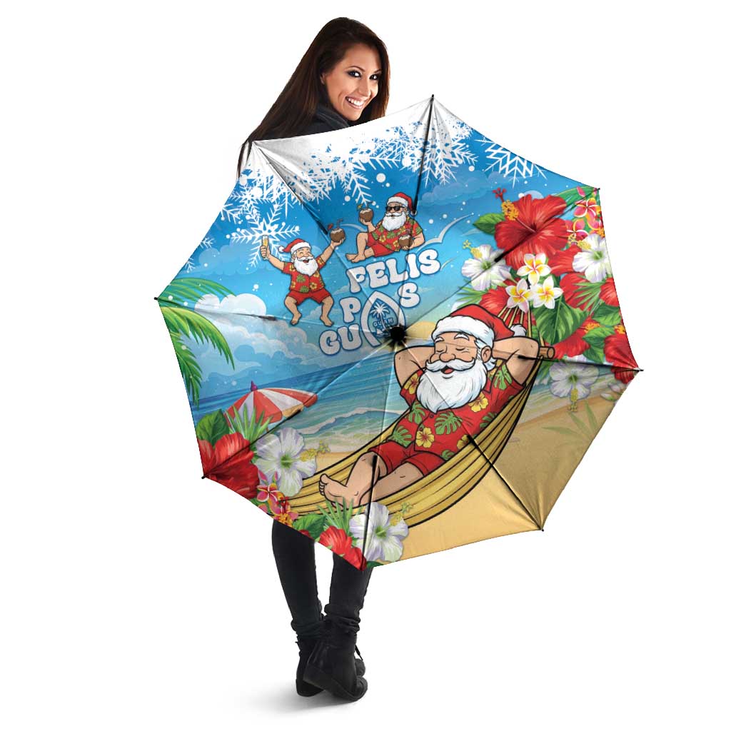 Guam Christmas Umbrella Felis Pasgua Chilling Santa - Polynesian Pride