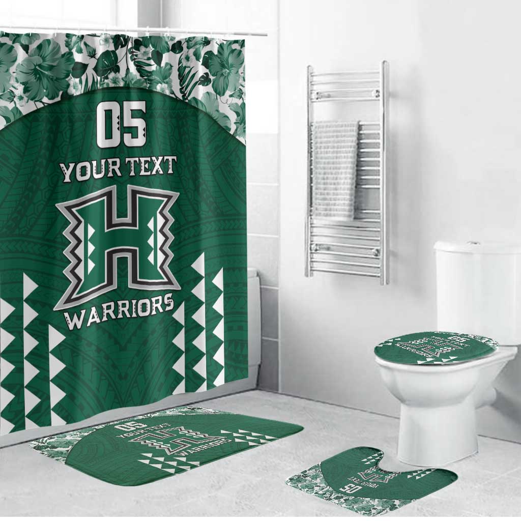 Custom Hawaii Football Bathroom Set Rainbow Warriors Tropical Vibes - Polynesian Pride