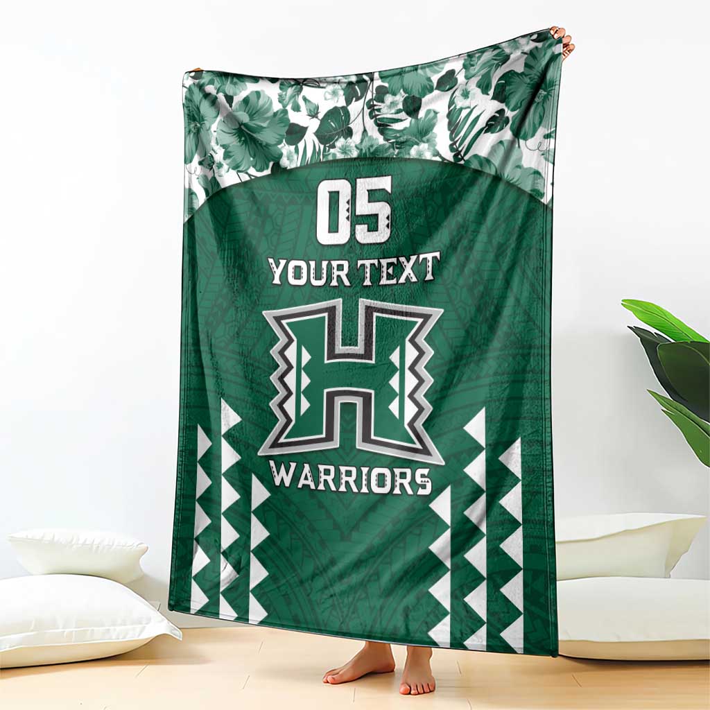 Custom Hawaii Football Blanket Rainbow Warriors Tropical Vibes - Polynesian Pride
