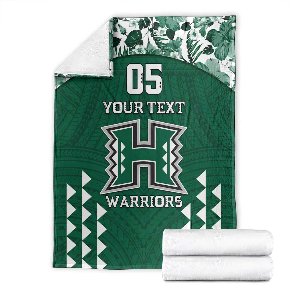 Custom Hawaii Football Blanket Rainbow Warriors Tropical Vibes - Polynesian Pride