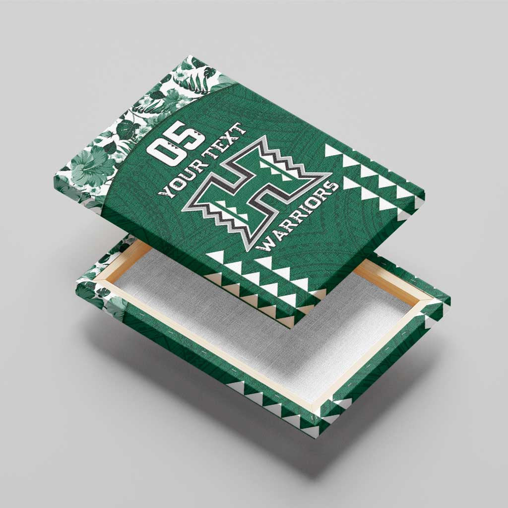 Custom Hawaii Football Canvas Wall Art Rainbow Warriors Tropical Vibes - Polynesian Pride