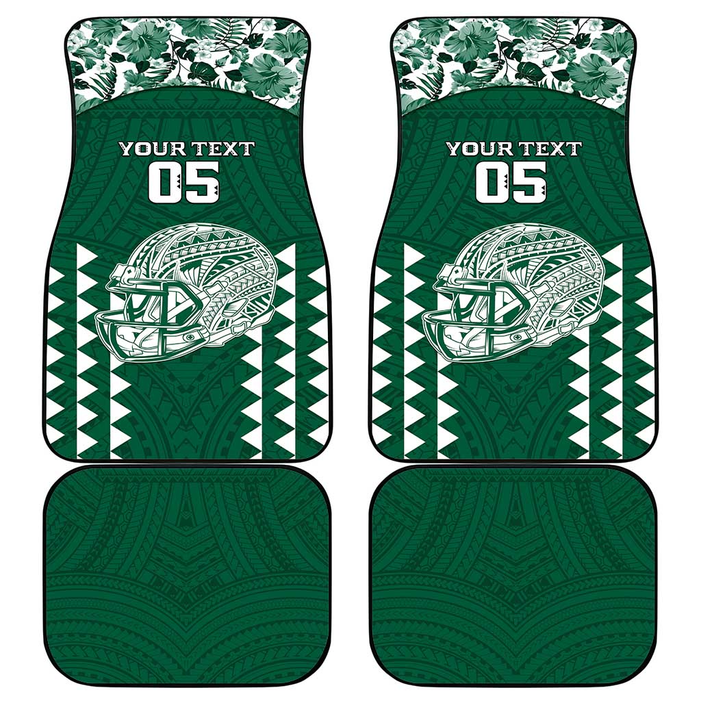 Custom Hawaii Football Car Mats Rainbow Warriors Tropical Vibes - Polynesian Pride