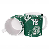 Custom Hawaii Football Ceramic Mug Rainbow Warriors Tropical Vibes - Polynesian Pride