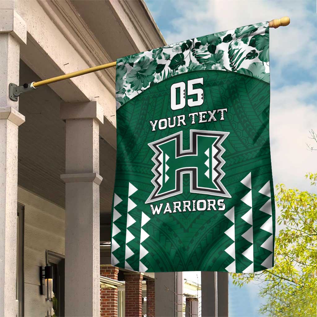 Custom Hawaii Football Garden Flag Rainbow Warriors Tropical Vibes - Polynesian Pride