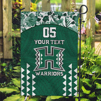 Custom Hawaii Football Garden Flag Rainbow Warriors Tropical Vibes - Polynesian Pride