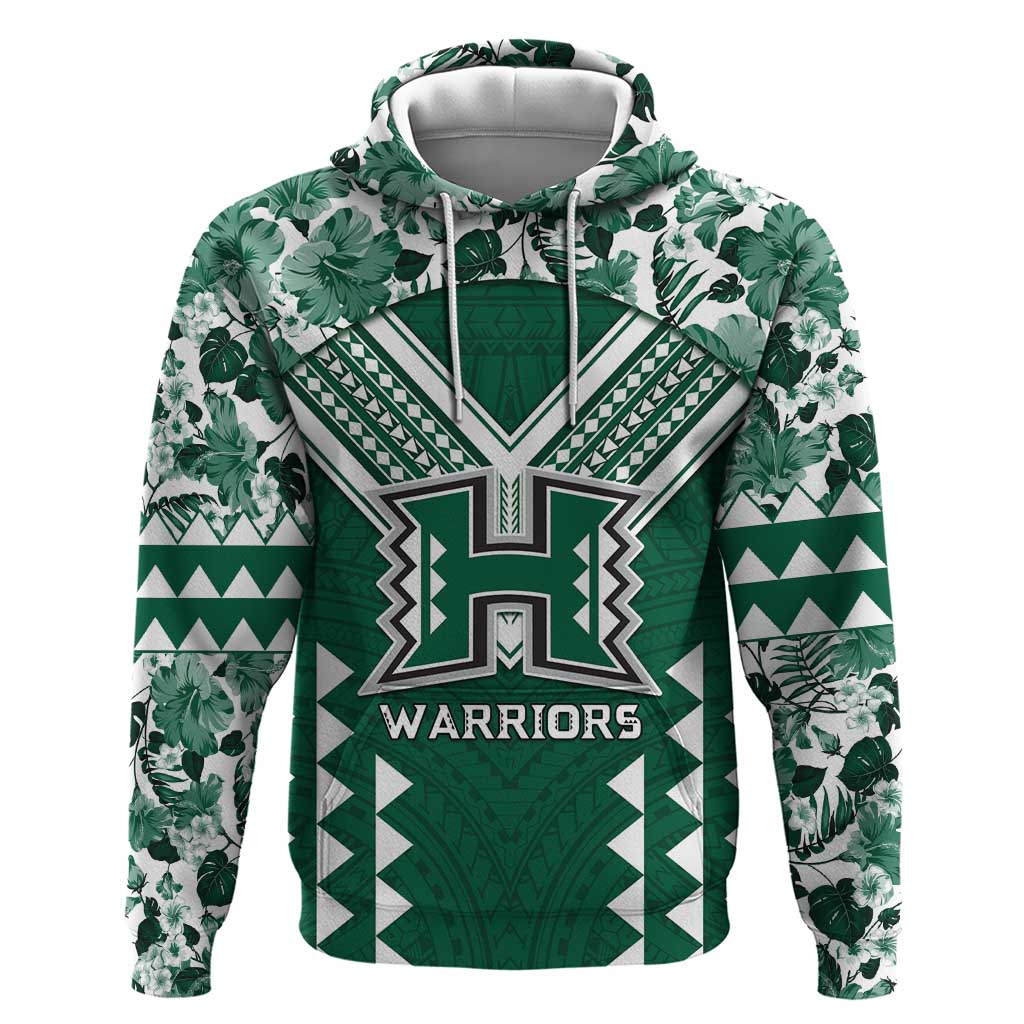 Custom Hawaii Football Hoodie Rainbow Warriors Tropical Vibes - Polynesian Pride