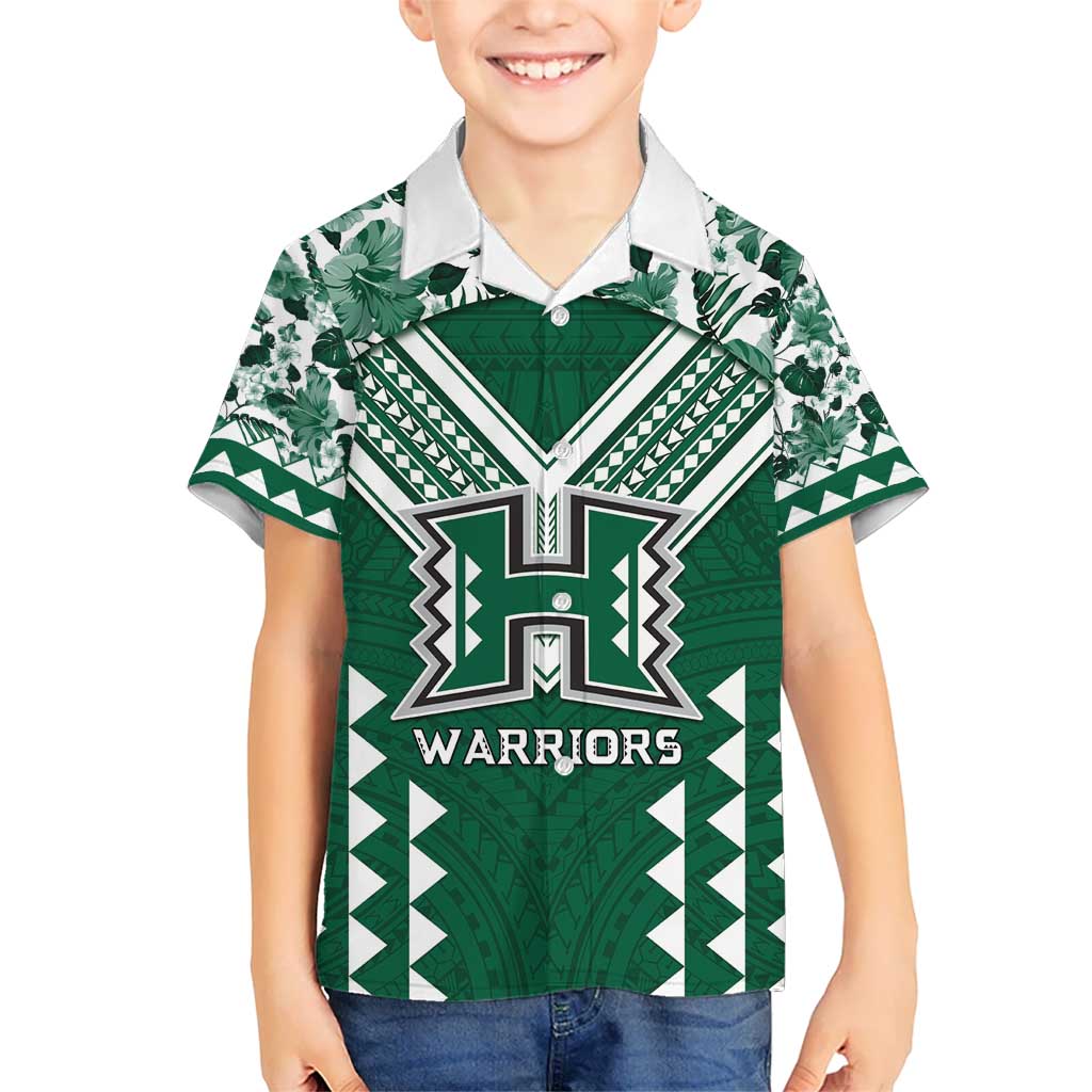 Custom Hawaii Football Kid Hawaiian Shirt Rainbow Warriors Tropical Vibes - Polynesian Pride
