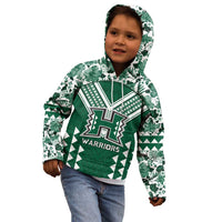 Custom Hawaii Football Kid Hoodie Rainbow Warriors Tropical Vibes - Polynesian Pride
